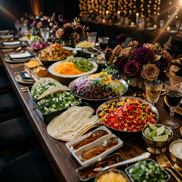 Banquete premium con mesa larga